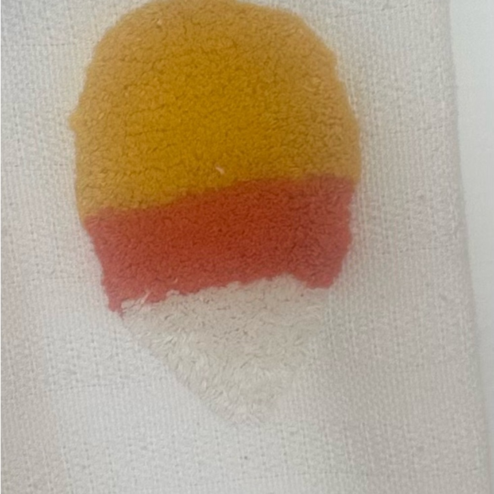 Rachel Zoe Throw Blanket 50 x 60 Off White W/ Tri Color Candy Corn Brand New - Picture 5 of 5